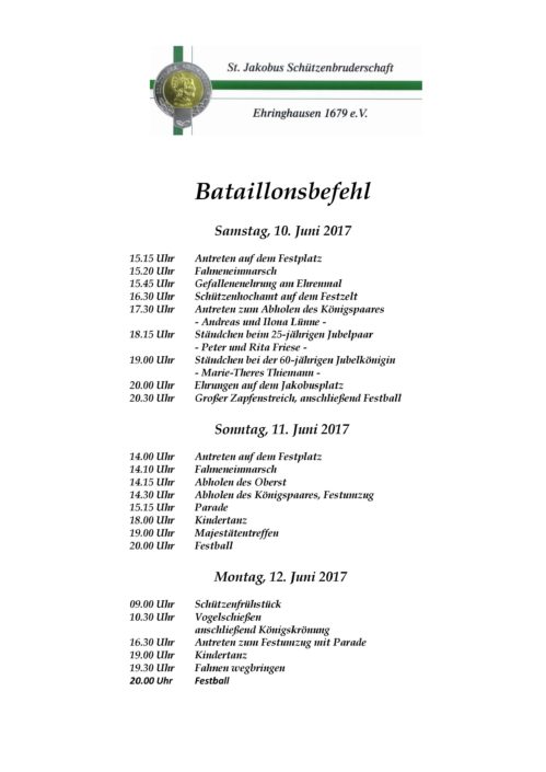 Bataillonsbefehl 2017